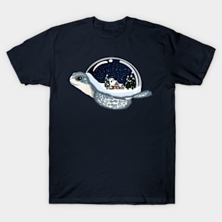 Turtle Snow Globe Winter Wonderland T-Shirt